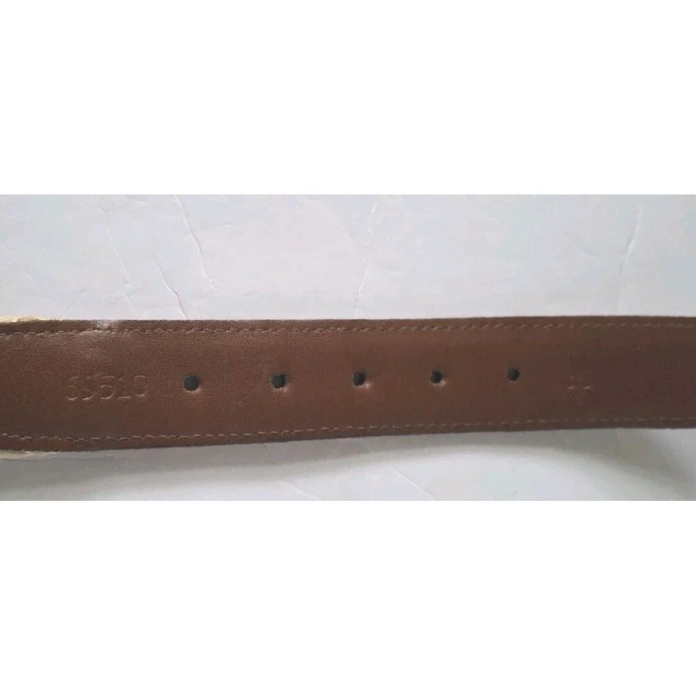Kahala Torino Leather Mens Italian Woven Cotton Belt Beige Sz 38 69510 Golf Belt